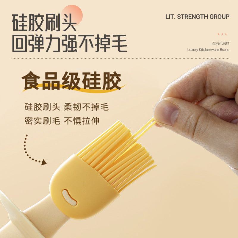 Cartoon oil brush with bottle, kitchen household high temperature resistant oil brush, integrated food grade silicone oil pot brush with oil bottle