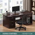 Computer desk set - modern minimalist home office desk and chair with drawer - single person office desk