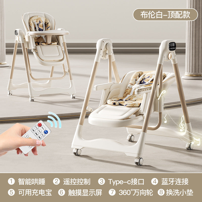 Baby Dining Chair Electric Sleeping Rocking Chair 2-in-1 Baby Dining Table and Chair Household Multifunctional Newborn Rocking Chair