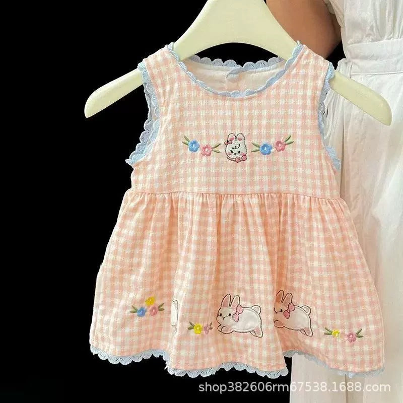 New girls' sweet summer dress - stylish sleeveless princess sundress for toddlers (ages 0-3)