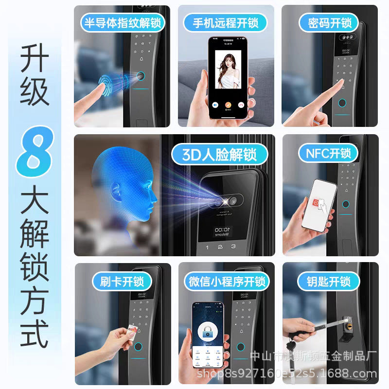 Palm vein smart lock 3d face recognition smart door lock rental house password lock wooden door fingerprint lock graffiti intercom