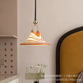 Vintage-style extendable spiral pendant glass chandelier - retro caramel stripe hand-crafted glass pendant light