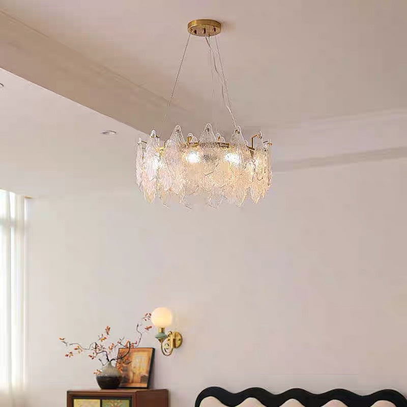 Art Home, French Light Luxury Premium Maple Leaf High-end Villa Bedroom Dining Room Lighting Design Glass Living Room Chandelier