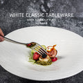 European-style embossed pure white tableware ceramic folded edge bowl large capacity ceramic salad fruit table stylish creative noodle bowl