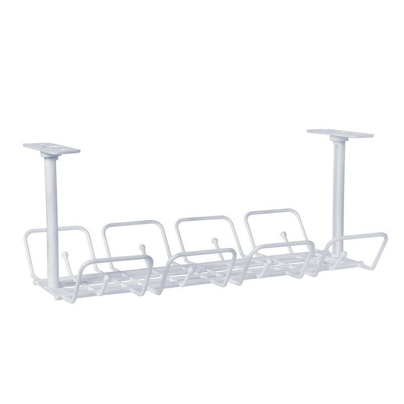Under-desk cable management basket, power strip organizer, desk bottom cable hub, cable raceway, storage rack, cable tray, nail-free, no-trace