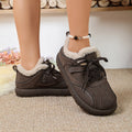 plus sizeelegantfleece-linedheattech german training shoes for women fall and winternew arrival front tie backretro soft bottom anti-snow boots