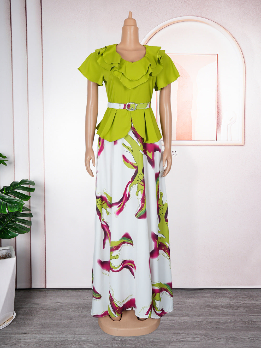 African cross-border women's spring/summer new fashion elegant african plus size maxi dress for  and
