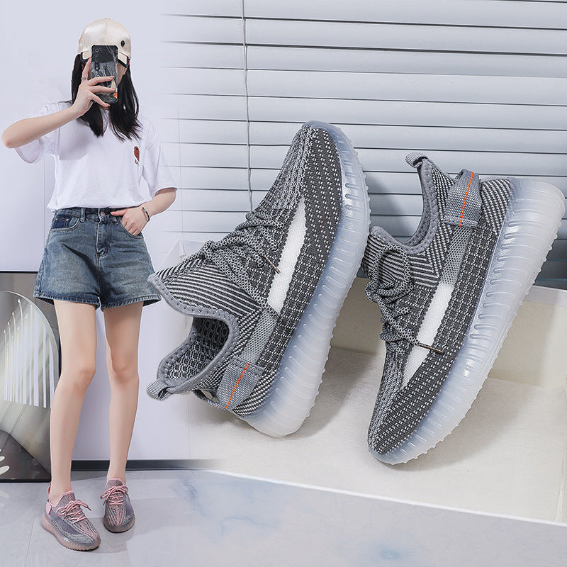 Spring/summer 350 flyknit new arrival: versatile, trendy, casual, athletic, running shoes - soft, flat, sock-style, breathable mesh