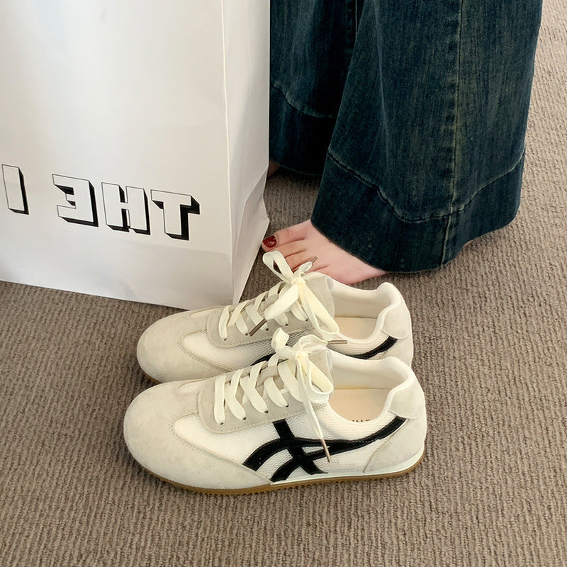 Summer best selling breathable mesh yellow shoes thin forrest gump casual retro small flats women's mesh german training cloth shoes