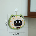 New arrival hanging thickened super absorbent cute cartoon hand towel coral velvet small square towel kitchen and bathroom dual use