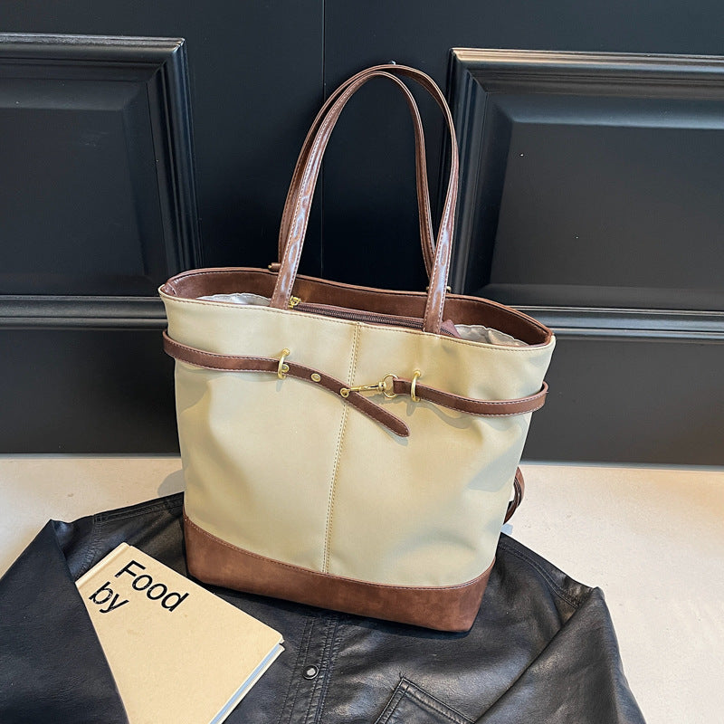 Retro large-capacity backpack bag women's winter 2025 new Korean version of college style shoulder tote bag