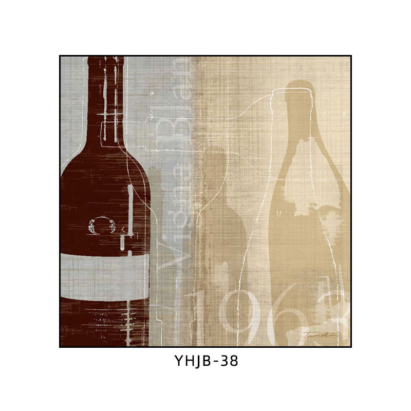 American bar decorative painting retro industrial style creative KTV box red wine glass hanging painting nostalgic wine mural