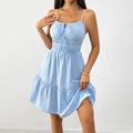 Amazon cross-border fashion: elegant sleeveless cami dress - new summer high-waisted pleated a-line midi dress