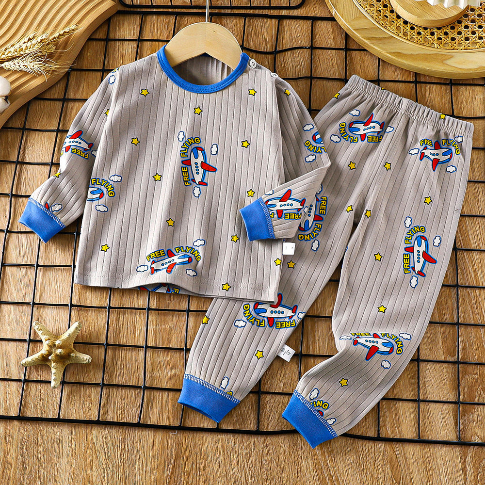 Kids' cotton underwear set - new spring collection: boys' thermal underwear, girls' pajamas, and children's loungewear