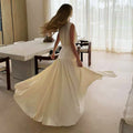 European and american style  spring new arrival solid color deep v-neck sexy slim-fit irregular pleated dress - wholesale for export