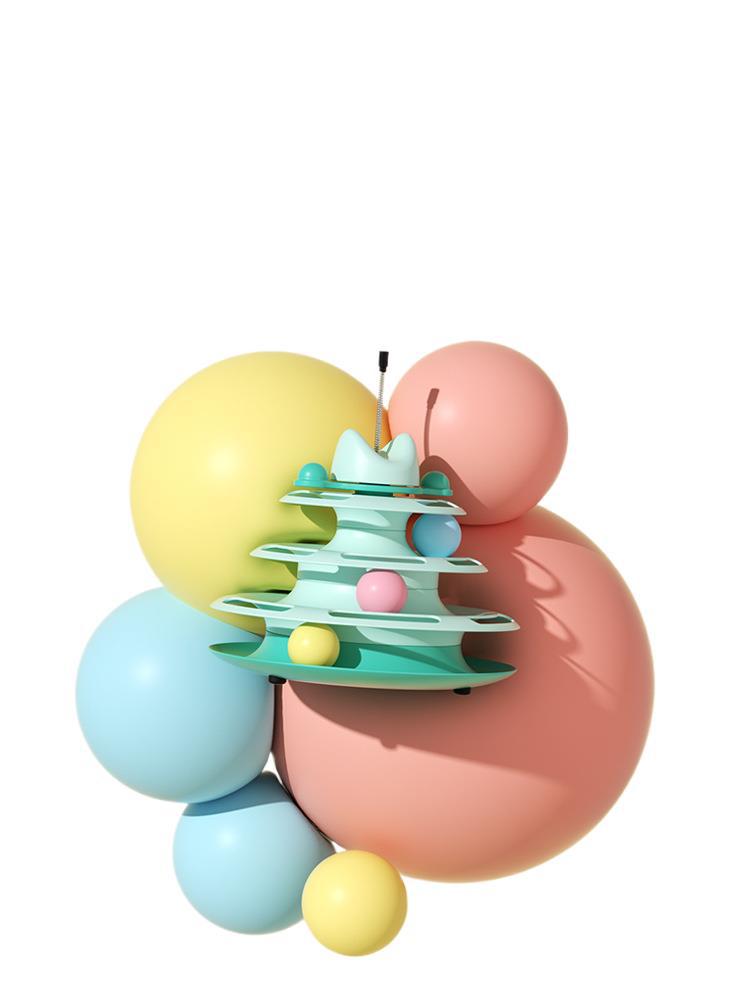 Cat toys self-pleasure teasing cat sticks cat pets cat cat cat turntable ball mouse artifact kitten supplies Daquan