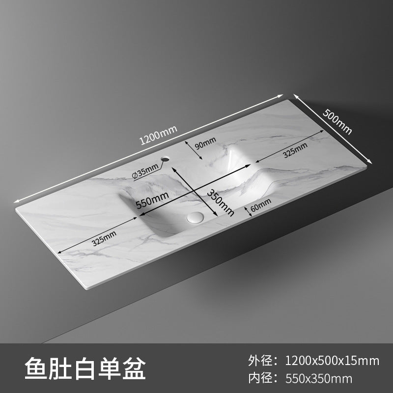 Rock slab hot bending integrated basin toilet seamless rock slab washbasin bathroom taichung basin non-standard corner cutting