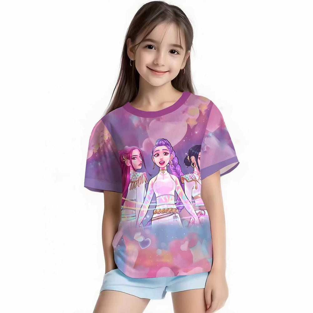 Witcher boy group 3d digital printing cross-border overseas casual loosefashion t-shirt k-pop girls t-shirt