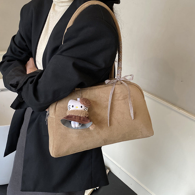 Retro frosted large-capacity armpit women's bag 2025new arrivalfall and winter atmosphere shoulder bag accessible luxurycasualwork clothing bag