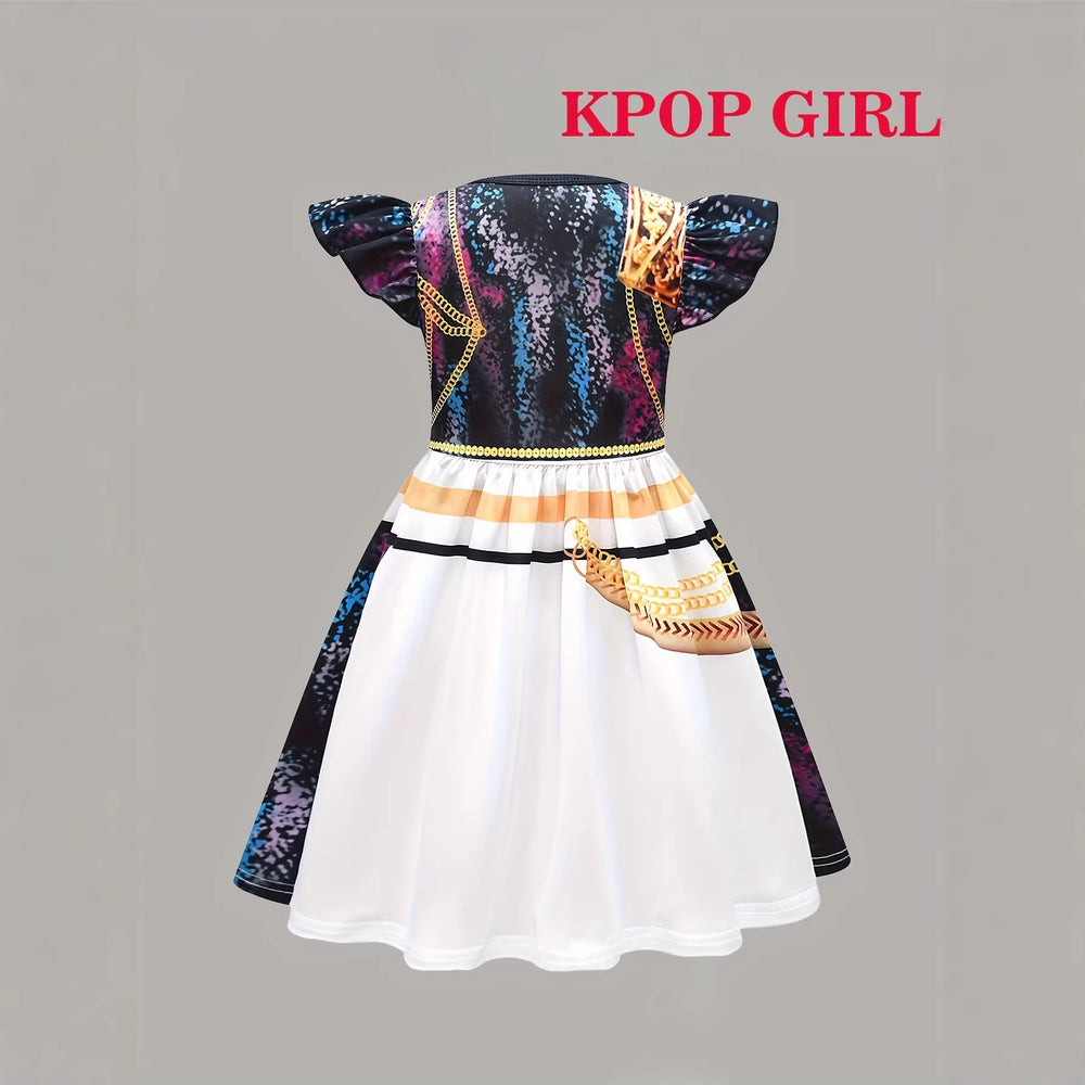 Kpop witcher girl group costume girls zoey mira mira rumi rumikids halloween short sleeve dress