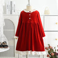 Girls' autumn/winter new arrival: elegant lace collar dress - christmas party dress, vintage lace trim princess dress