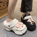 Eva fleece-lined clogs for women - 2025 winter's hottest trend: warm, thick-soled, non-slip, wear-resistant, height-increasing cotton shoes for outdoor wear