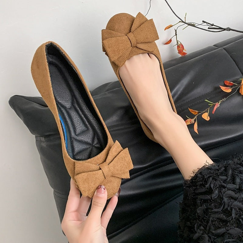 export women's lightweight soft sole loafers - spring/autumn new collection, bow accent, comfortable, non-slip ladies' flats