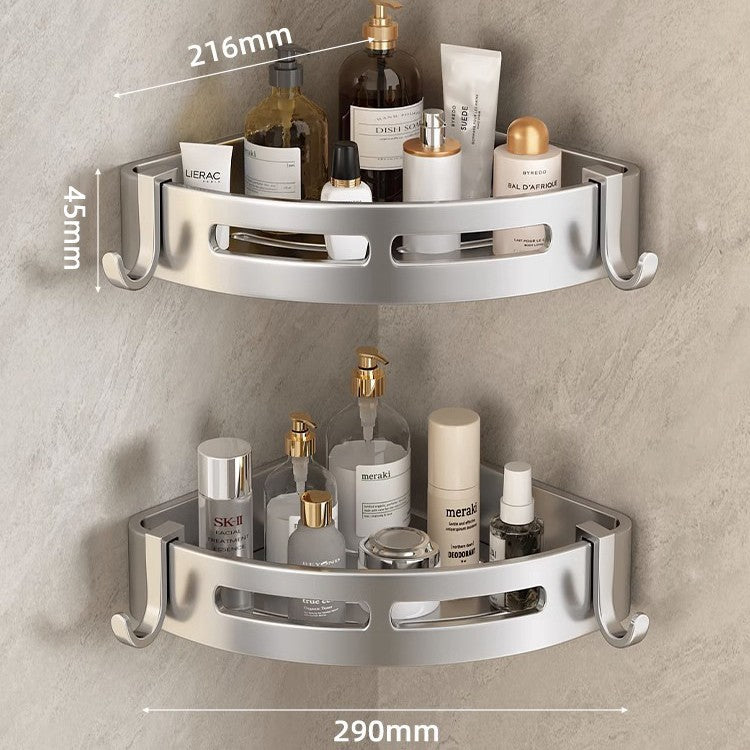 No-drill bathroom shelf - wall mounted corner basket for towels, soap, and more