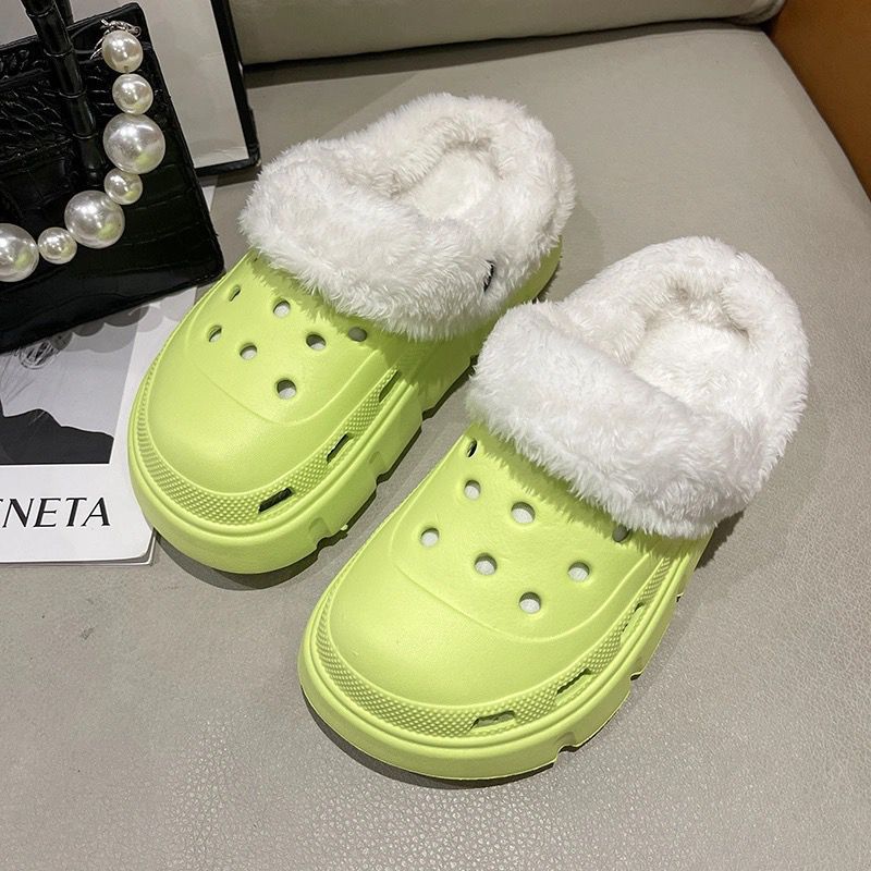Women's winter cotton slippers - thickened plush, detachable warm home slippers for couples, indoor use, postpartum care, fuzzy slippers