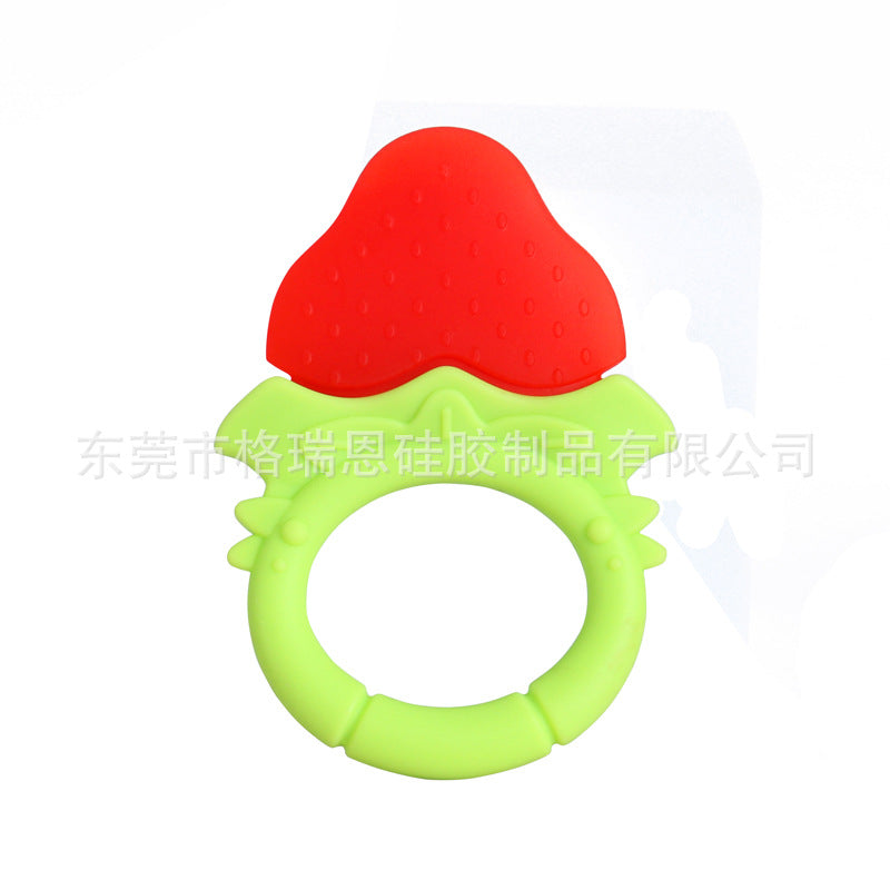 Baby Fruit Rings Toothpaste Newborn Teeth Grinder Food Grade Silicon Bite Baby Teething Toy