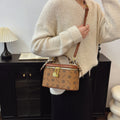 2025 new box bag silk scarf high-end fashion printed letter versatile shoulder crossbody small square bag