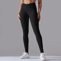 Fashion cross-border seamless tight yoga pants women's cross high waist peach butt lifting sports pants breathable quick-drying fitness pants