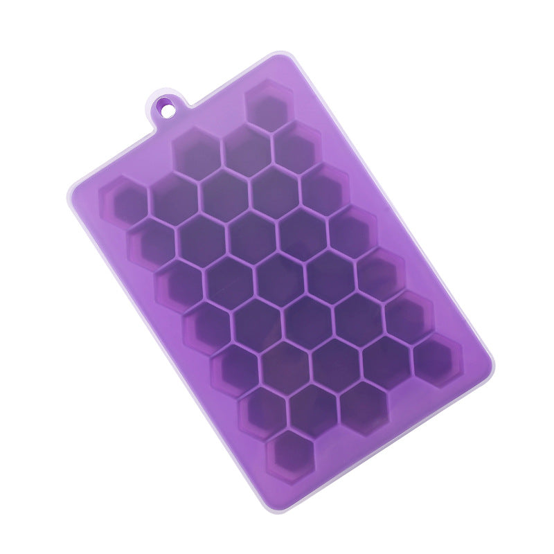 33-cavity silicone ice cube tray with lid - honeycomb design for homemade ice cubes, diy jelly molds, and silicone ice makers