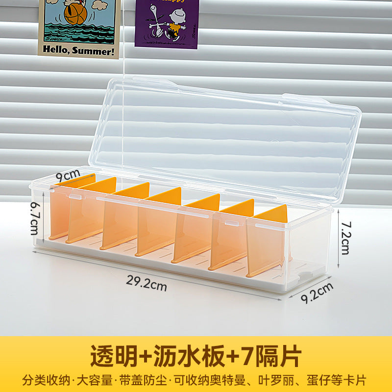 Square small card storage box Transparent flip Gigi-Oh card storage box Long Ultraman card storage box