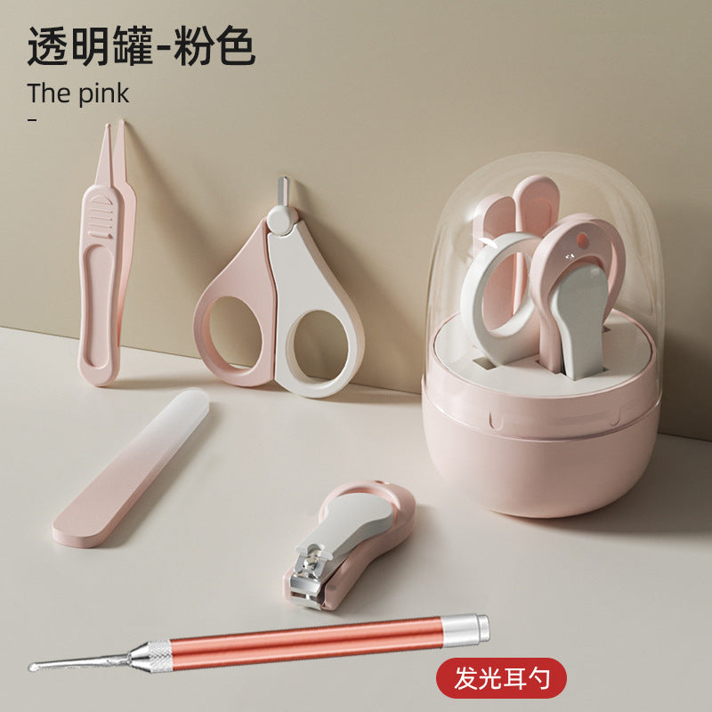 Baby transparent jar nail clipper suit newborn baby nail clipper kids anti-clip small scissors nail clippers