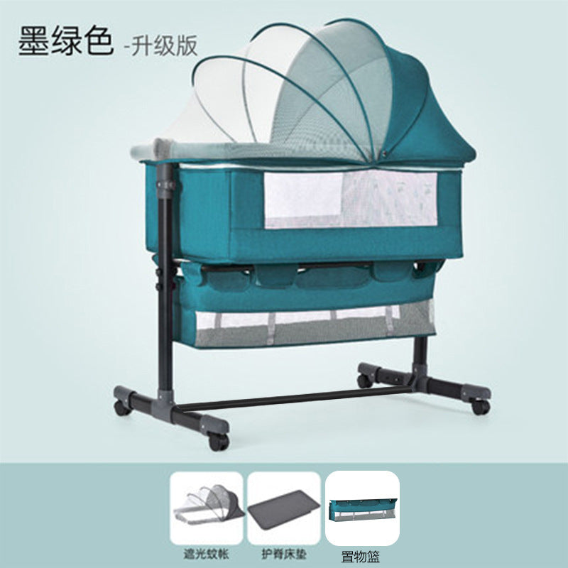 Baby crib newborn bed splicing large bed baby rocking bed bb children's bed cradle bed multifunctional movable foldable