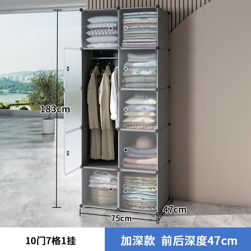 Simple wardrobe storage cabinet assembly - bedroom, rental, dormitory use - small storage cabinet