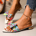 European and american plus-size women's fashion slippers - new summer 2026 collection: versatile pointed-toe low-heel sandals with bow detail