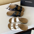 2026 new french retro chunky platform double buckle french sandals & slippers - summer outdoor wear, unisex, export quality