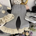Girls' outfit:  summer new korean style two-piece set - flared pants & floral bud tank top
