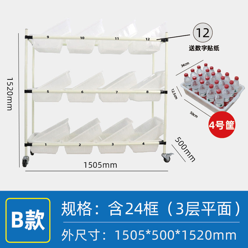 Mobile Shelf Wholesale Warehouse E-commerce Sorting Truck Wire Bar Picker Truck Silent Wheel Plastic Basket Wire Bar Truck Trolley