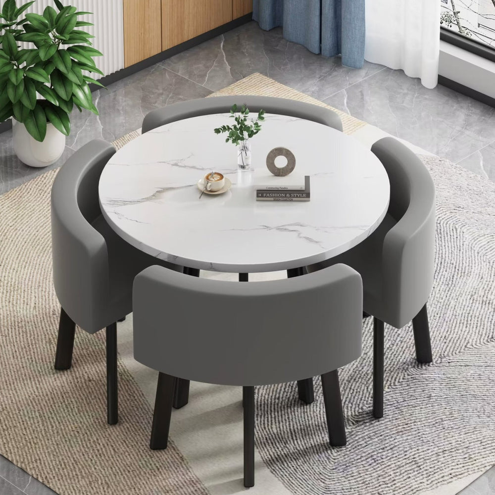Scandinaviancasual negotiation table and chair combination commercial reception room imitation rock slab reception negotiation table in stock quick delivery dining table and chairs