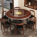 Thickened round table 12 dining table solid wood glass banquet turntable for home hotel canteen round table top dining table country dining table