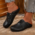 new cross-border retro soft leather soft sole non-slip middle-aged and elderly women's two-wear flats, moccasin shoes