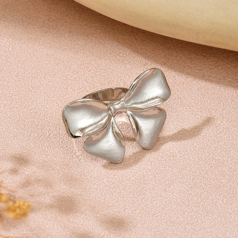 Wholesale bowknot rings: european and american cross-border jewelry, designer polished sweet & chic open joint rings for women