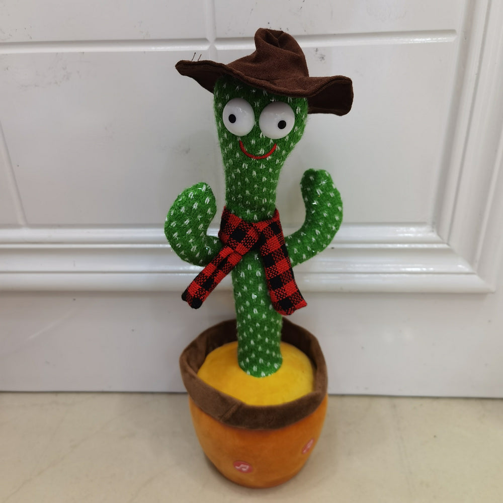 Tiktok viral sensation: singing & dancing cactus plush toy - electric talking doll, perfect kids' gift!
