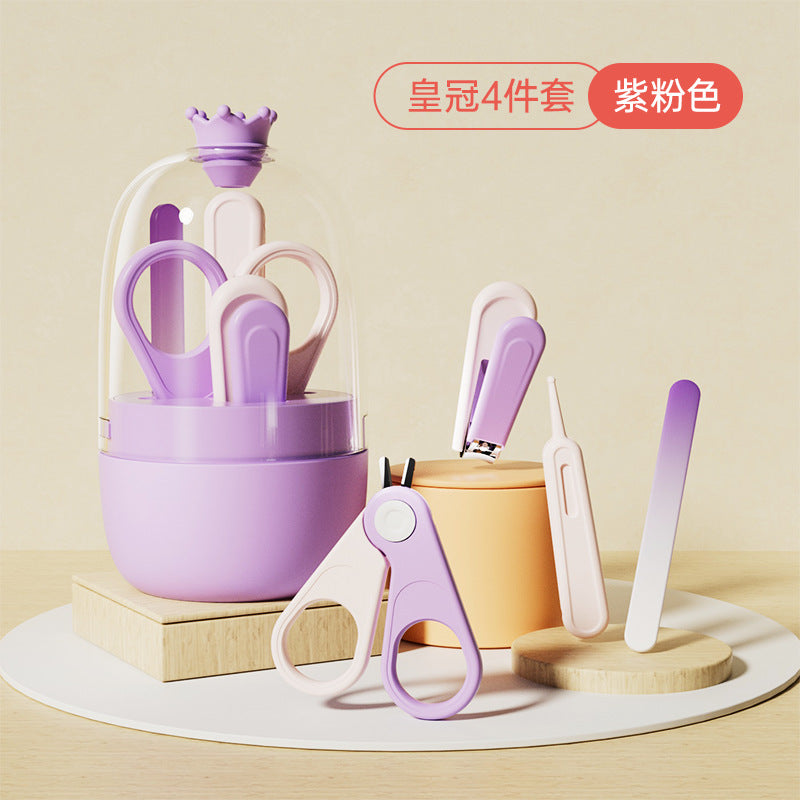 Anti-pinch baby nail scissors set newborn baby small scissors kids nail clippers nail polisher wholesale storage