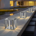 Outdoor solar post cap lights for villa courtyards, waterproof wall mount lights, garden fence lights, landscape pillar lights