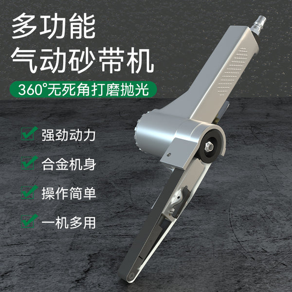 Industrial Pneumatic Grinder Angle Grinder 10mm Small Handheld Ring Belt Grinding Wheel Belt Grinder Grinding Polishing Machine