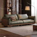 Bean bag sofa american retro oil wax living room medieval style three-person straight row small apartment first layer cowhide oil wax leather